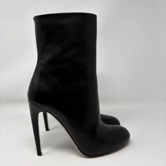 Gucci Goldie Leather Heel Ankle Boots Black Size 39.5 / 9.5 - Picture 6 of 15